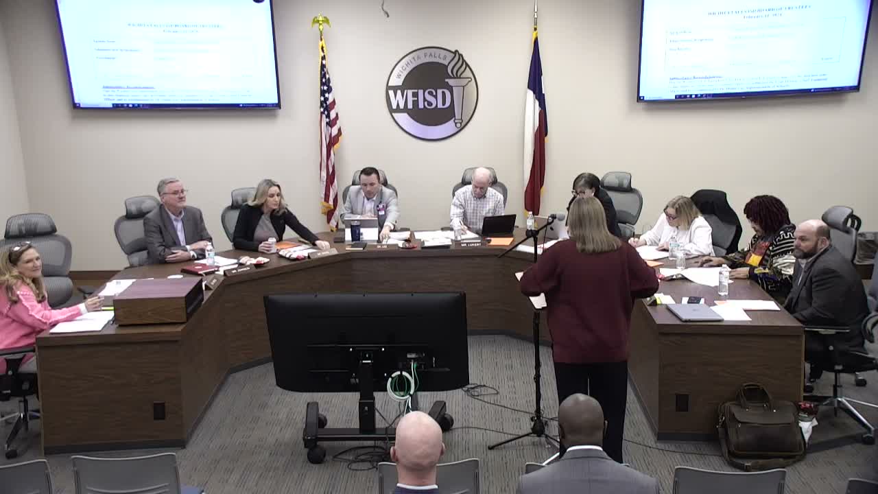 Wichita Falls ISD board approves year‑to‑date financial reports and budget amendments
